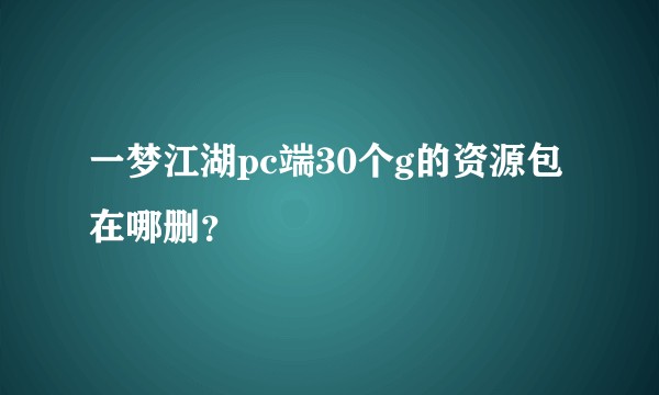 一梦江湖pc端30个g的资源包在哪删？
