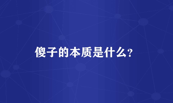 傻子的本质是什么？