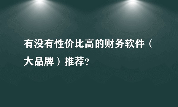 有没有性价比高的财务软件（大品牌）推荐？