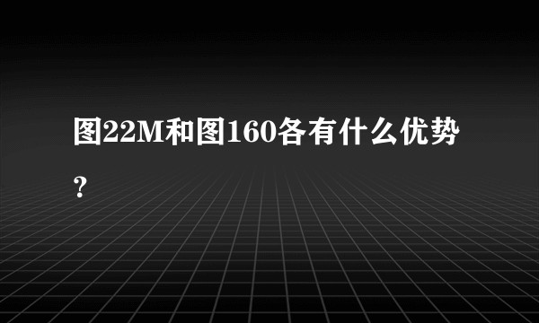 图22M和图160各有什么优势？