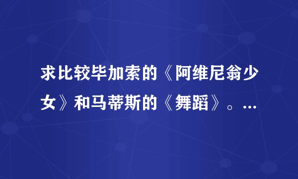 求比较毕加索的《阿维尼翁少女》和马蒂斯的《舞蹈》。木心说后者的高明是为什么?