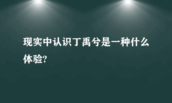 现实中认识丁禹兮是一种什么体验?