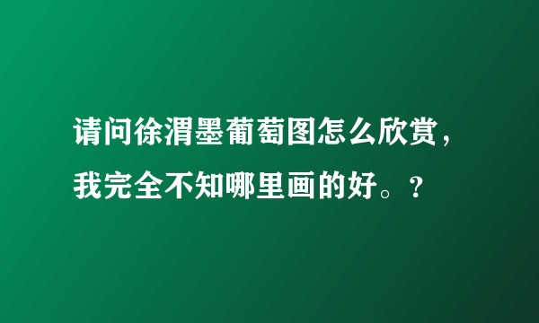 请问徐渭墨葡萄图怎么欣赏,我完全不知哪里画的好。?